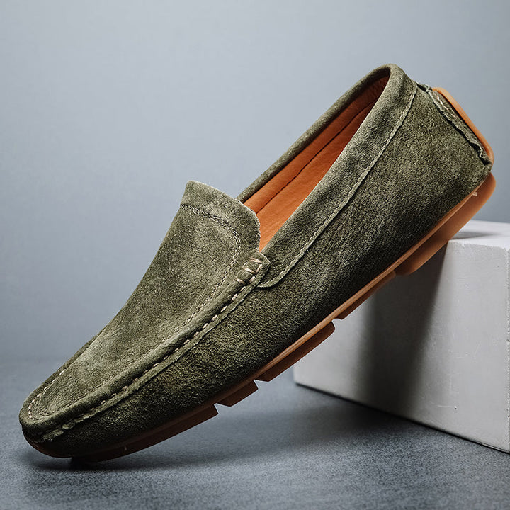 Hayes - Hand-Stitched Suede Loafers