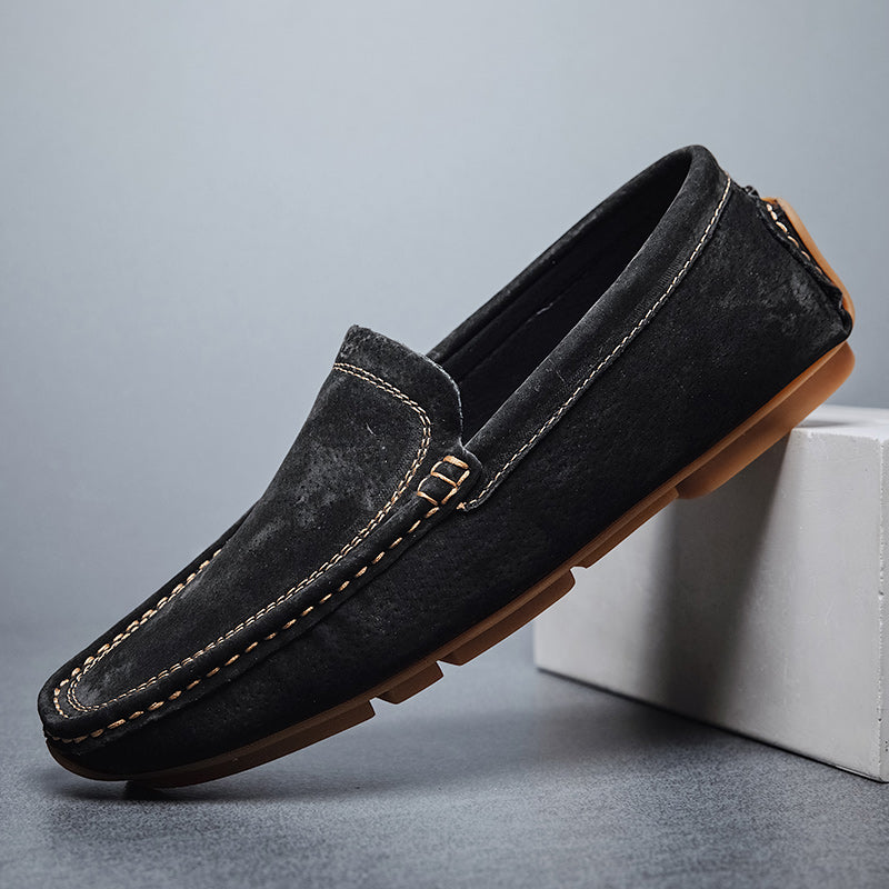 Hayes - Hand-Stitched Suede Loafers