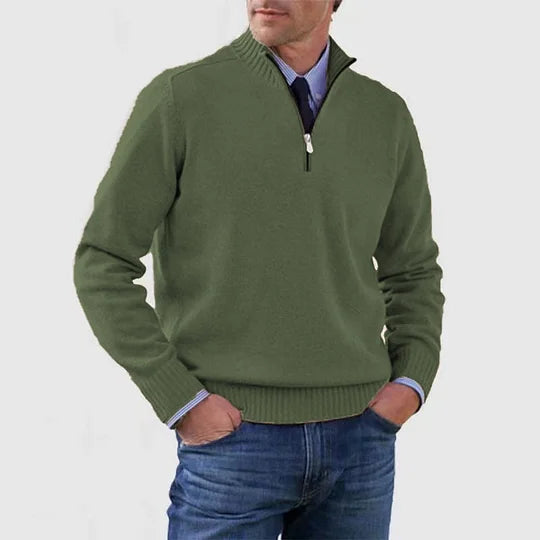 Blanco - Stylish Cashmere Zip-Sweater