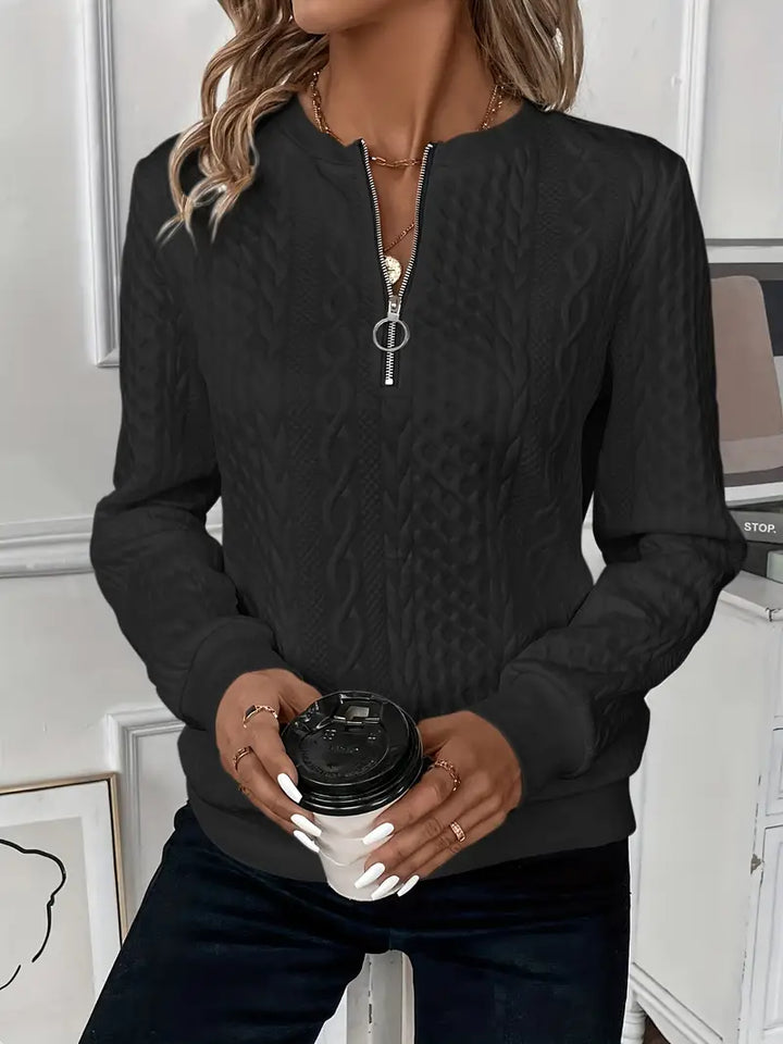 Sasha - Textured Quarter-Zip