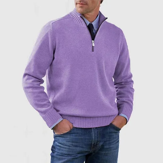 Blanco - Stylish Cashmere Zip-Sweater