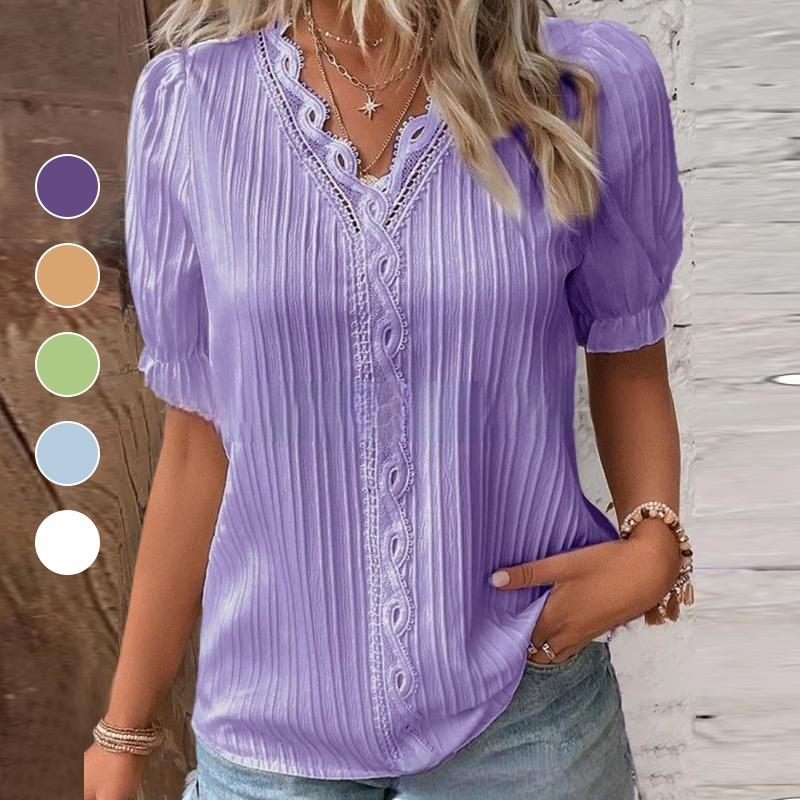 Sophia - Lace Trim Shirt