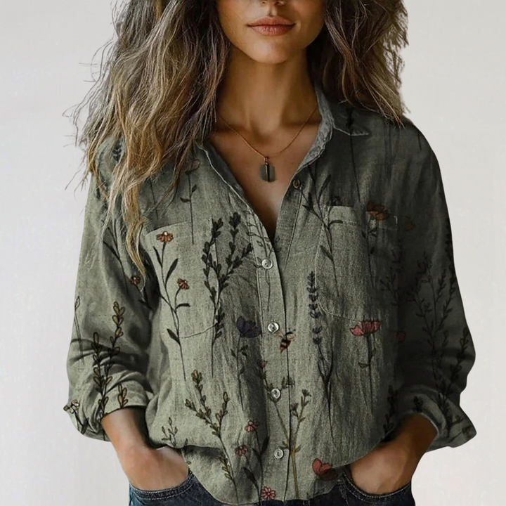 Alexis - Floral Button-Down Blouse