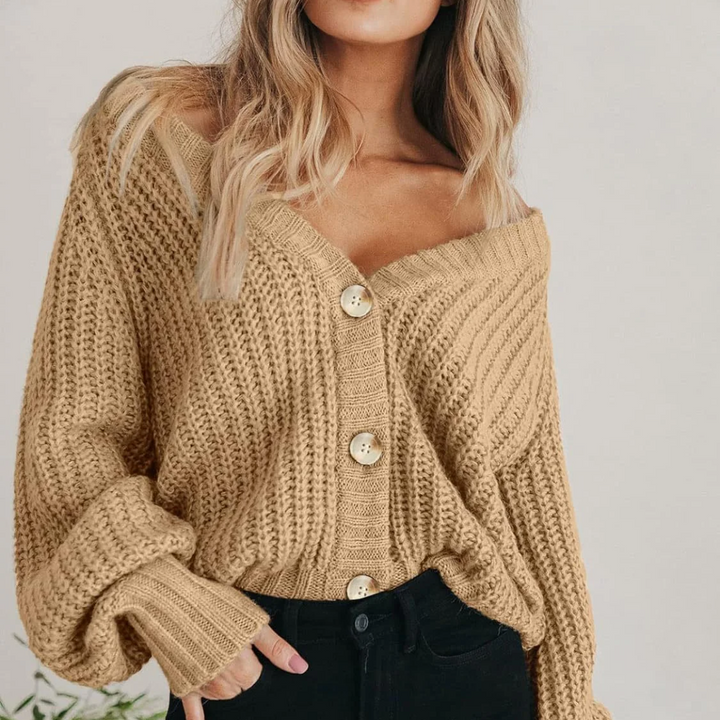 Olive - Chunky Knit Cardigan