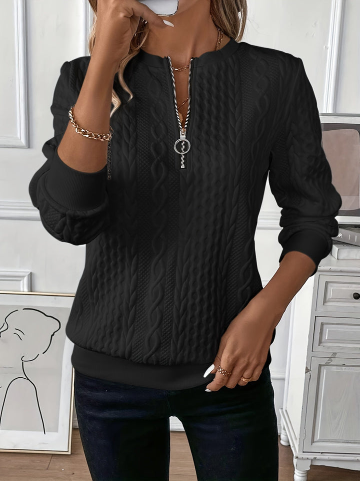 Sasha - Textured Quarter-Zip