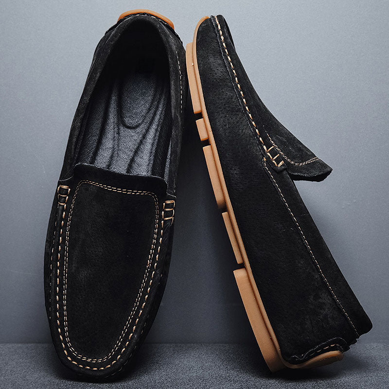 Hayes - Hand-Stitched Suede Loafers