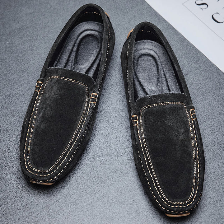 Hayes - Hand-Stitched Suede Loafers