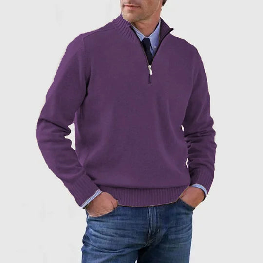 Blanco - Stylish Cashmere Zip-Sweater
