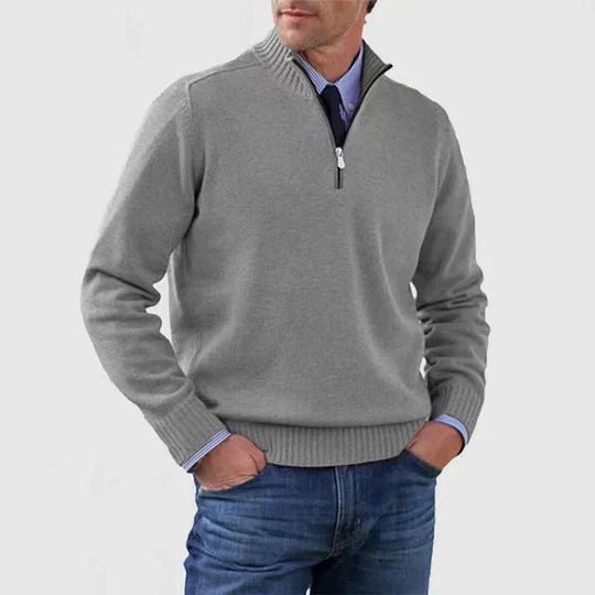 Blanco - Stylish Cashmere Zip-Sweater