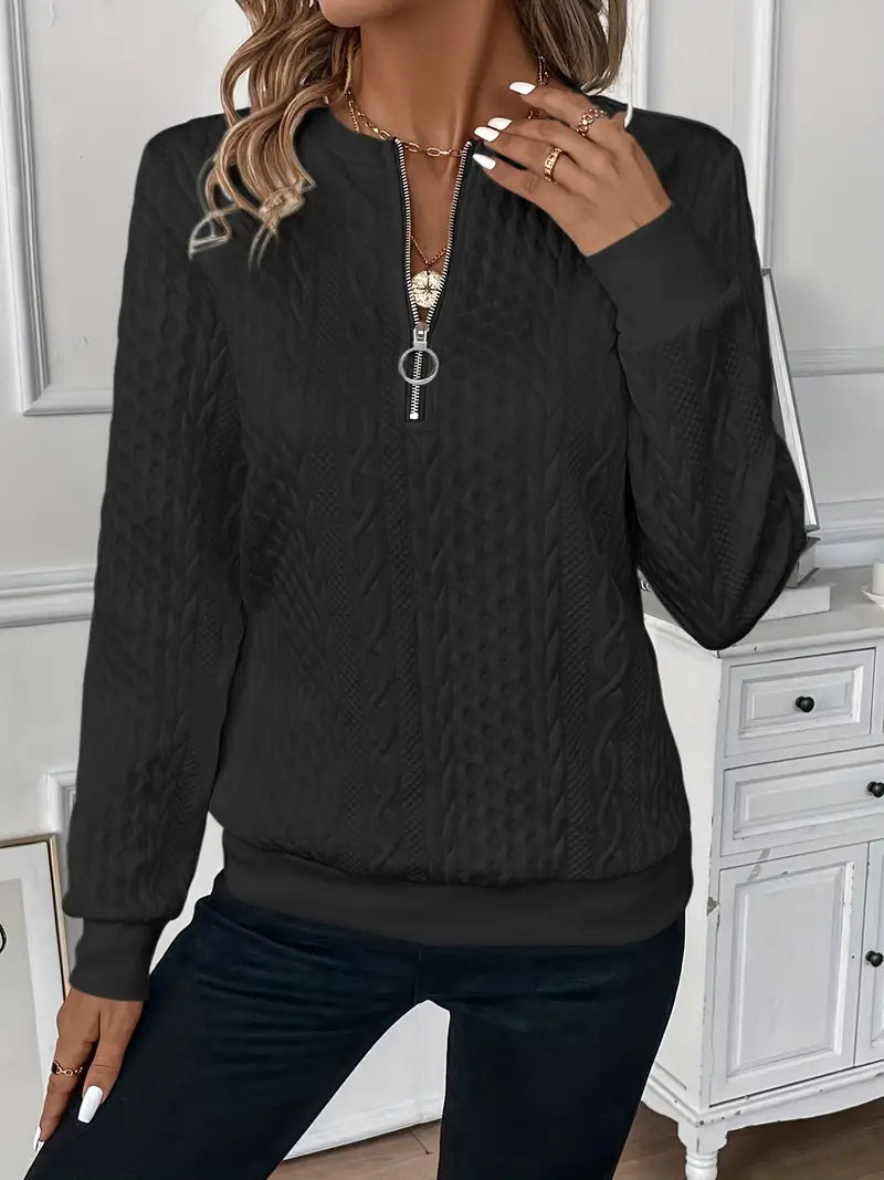 Sasha - Textured Quarter-Zip