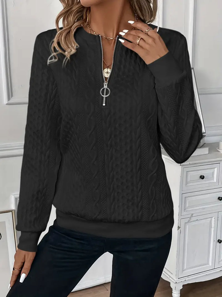 Sasha - Textured Quarter-Zip