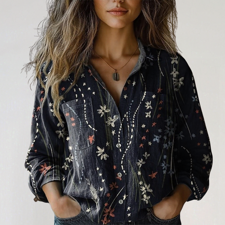 Alexis - Floral Button-Down Blouse