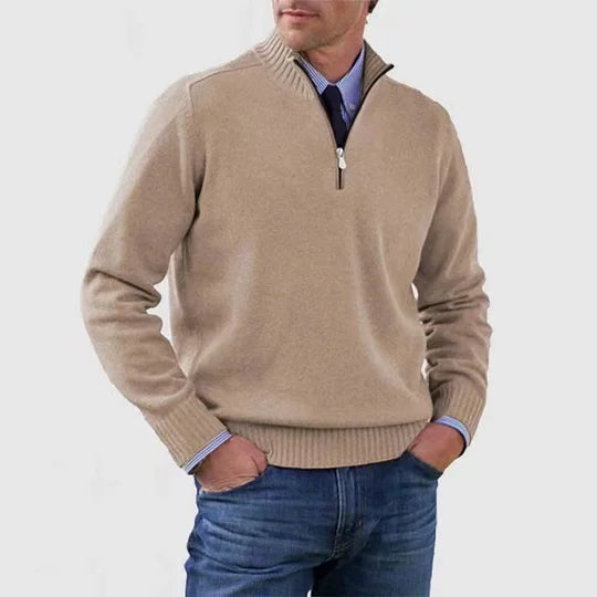 Blanco - Stylish Cashmere Zip-Sweater