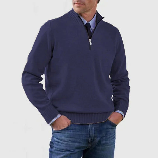 Blanco - Stylish Cashmere Zip-Sweater