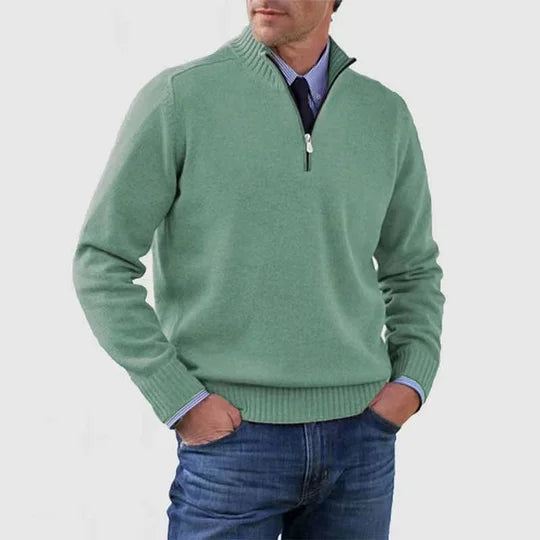 Blanco - Stylish Cashmere Zip-Sweater
