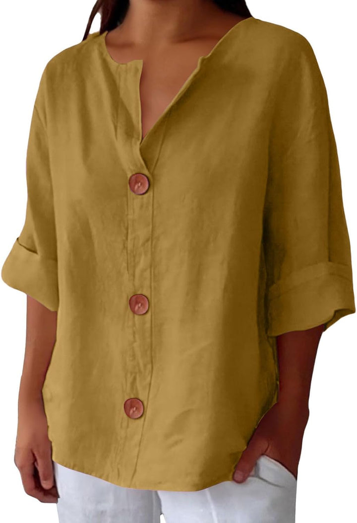 Clair - Coastal Linen Blouse