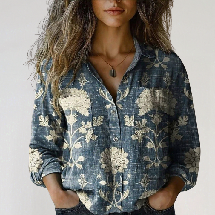 Alexis - Floral Button-Down Blouse