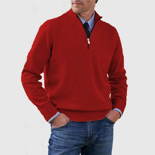 Blanco - Stylish Cashmere Zip-Sweater