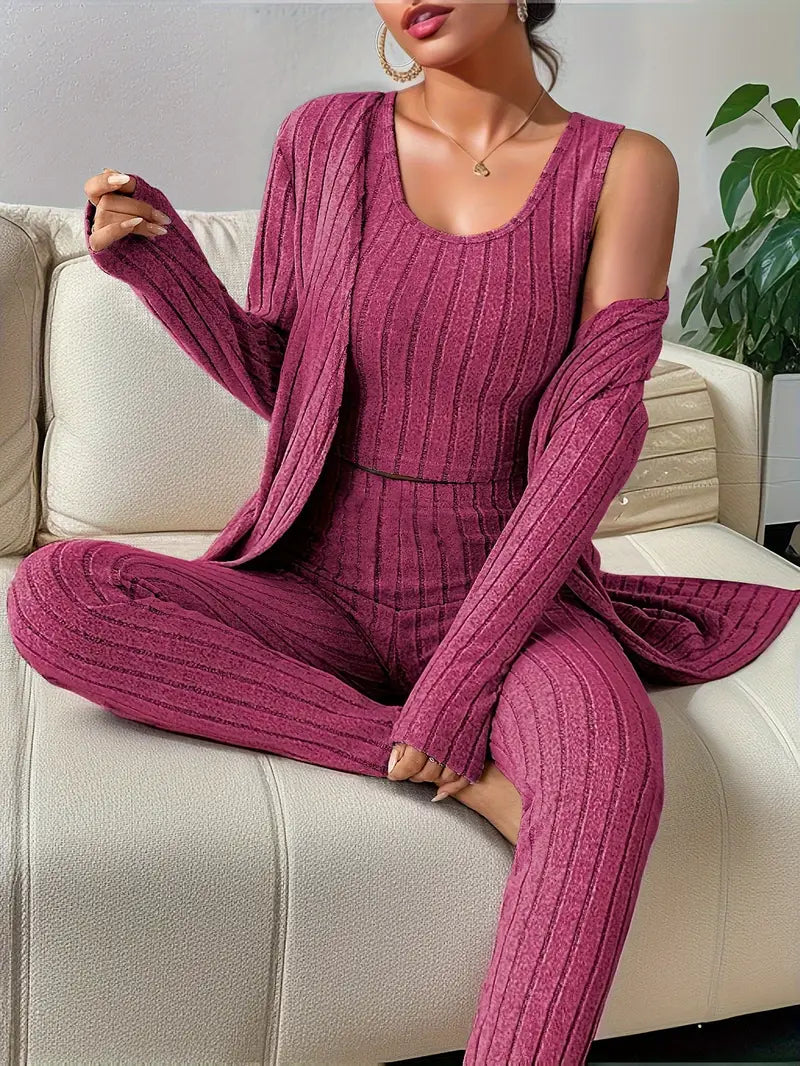 Leah - 3-Piece Ribbed Set