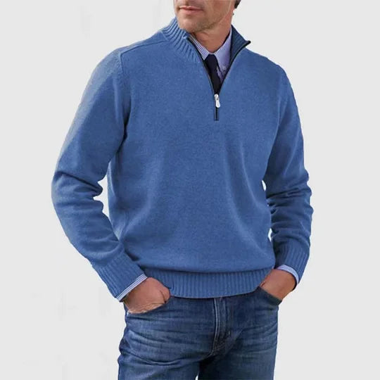Blanco - Stylish Cashmere Zip-Sweater