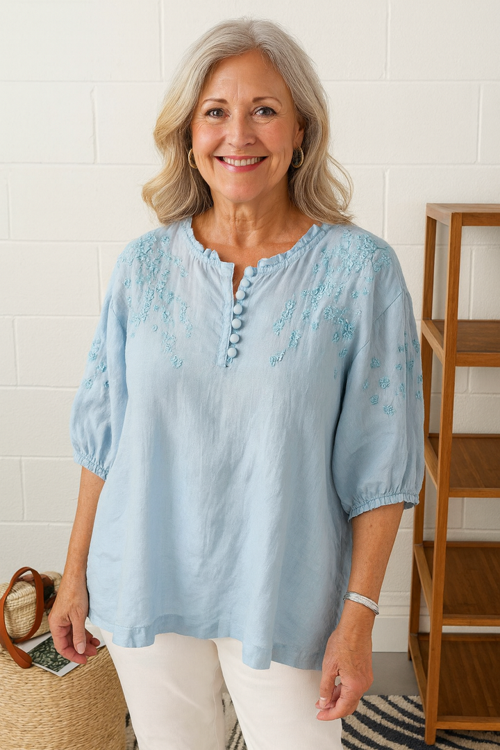 Margaret - Flattering Embroidered Blouse