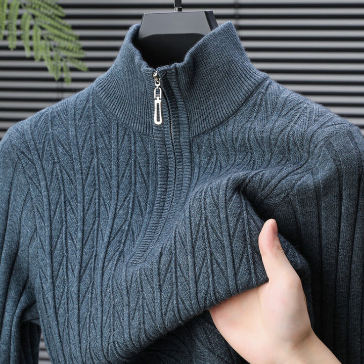Verna - Ribbed Wool Zip-Pullover