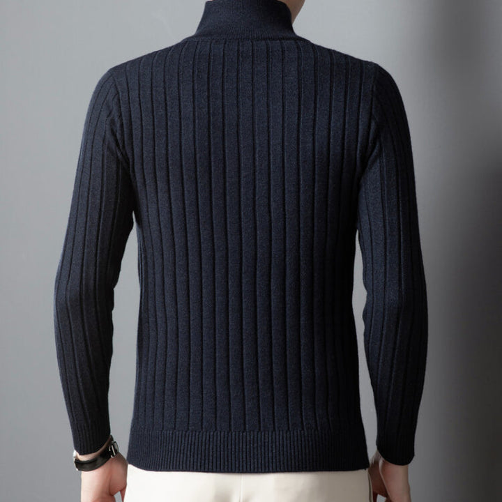 Verna - Ribbed Wool Zip-Pullover