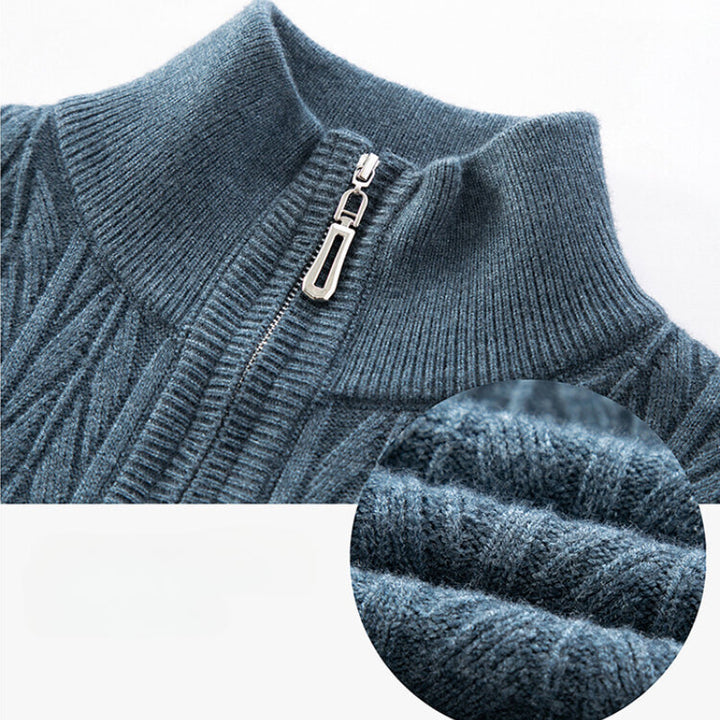 Verna - Ribbed Wool Zip-Pullover