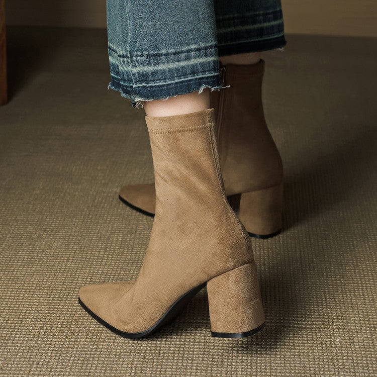 Alissa - Creamy Suede Boots