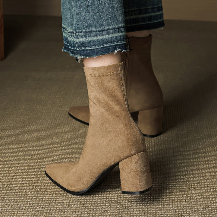 Alissa - Creamy Suede Boots
