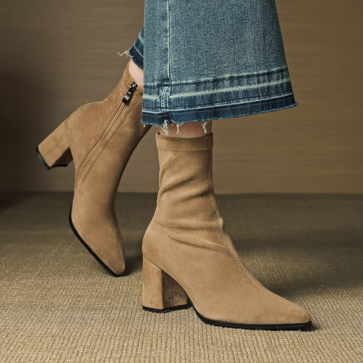 Alissa - Creamy Suede Boots