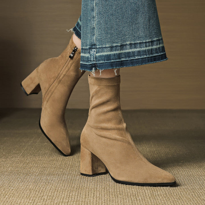 Alissa - Creamy Suede Boots