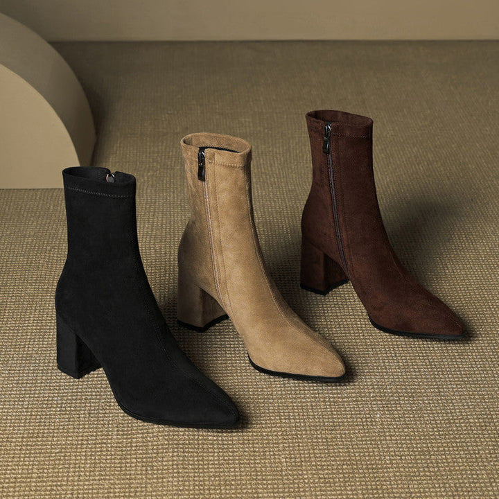 Alissa - Creamy Suede Boots