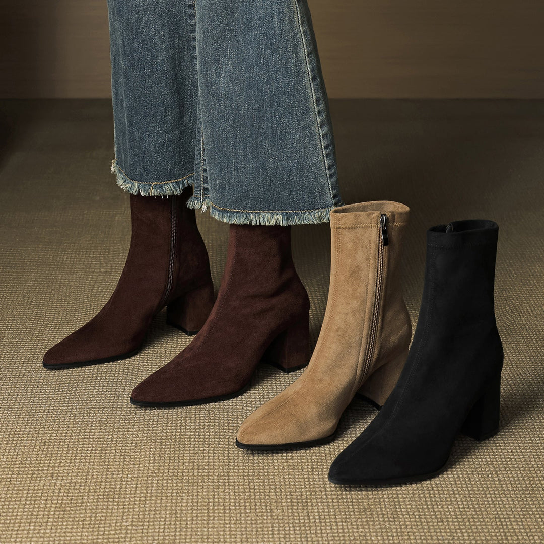 Alissa - Creamy Suede Boots