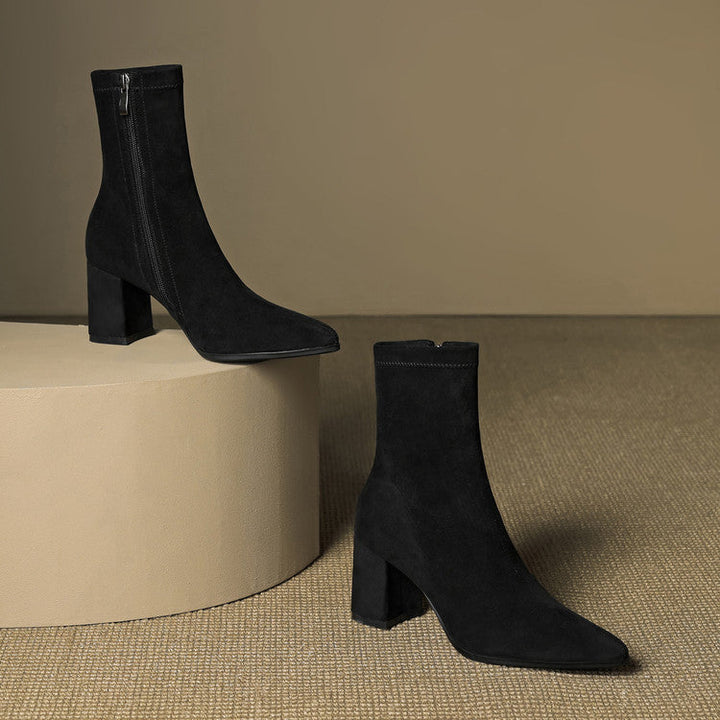 Alissa - Creamy Suede Boots