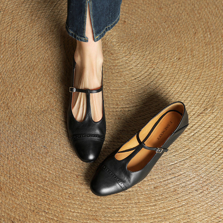 Myra - Cushioned Leather Flats