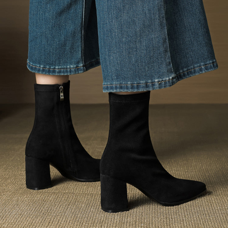 Alissa - Creamy Suede Boots