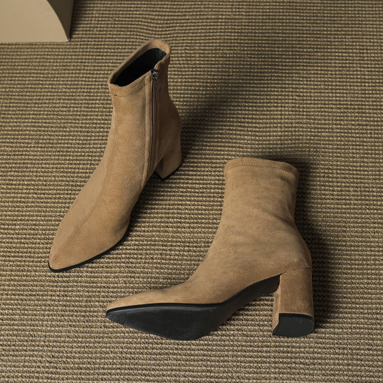 Alissa - Creamy Suede Boots