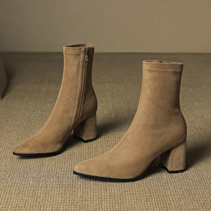 Alissa - Creamy Suede Boots