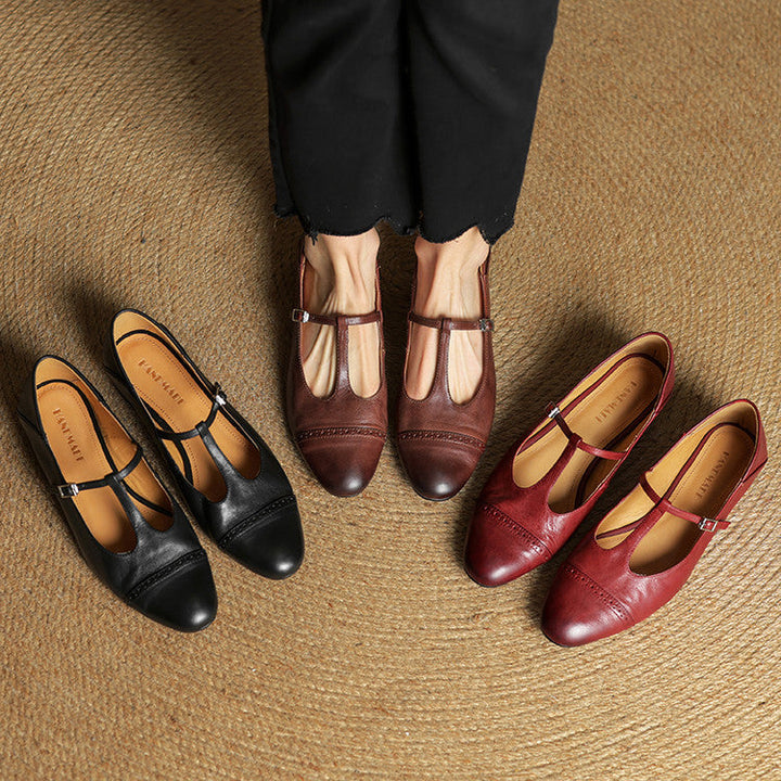 Myra - Cushioned Leather Flats
