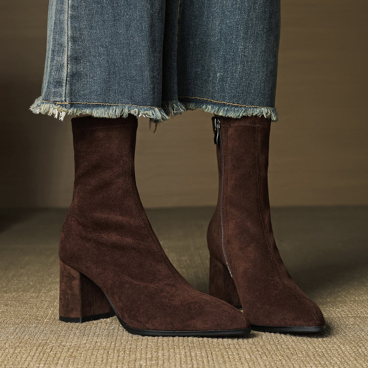 Alissa - Creamy Suede Boots