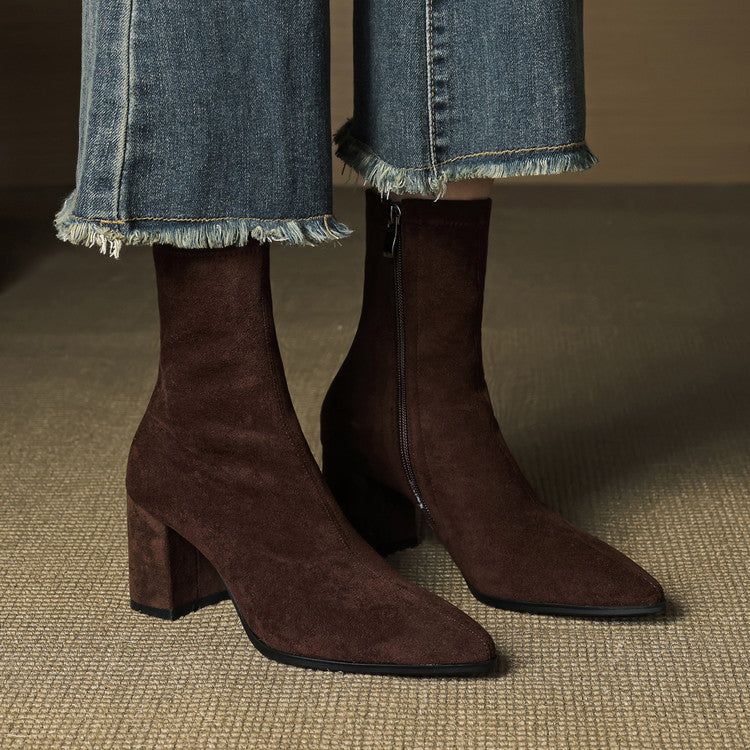 Alissa - Creamy Suede Boots