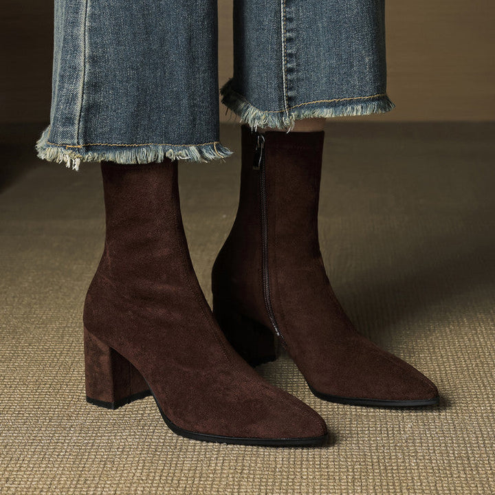Alissa - Creamy Suede Boots