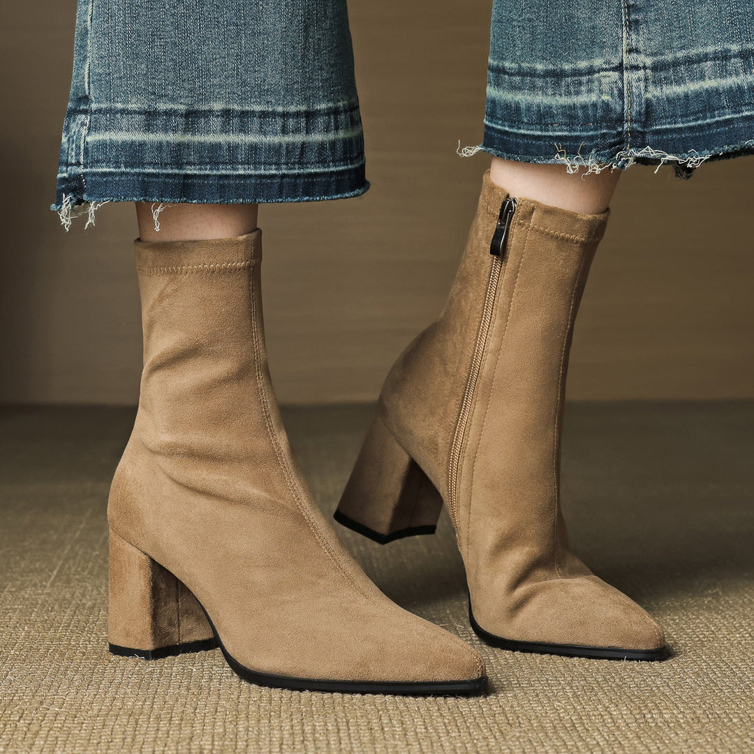 Alissa - Creamy Suede Boots
