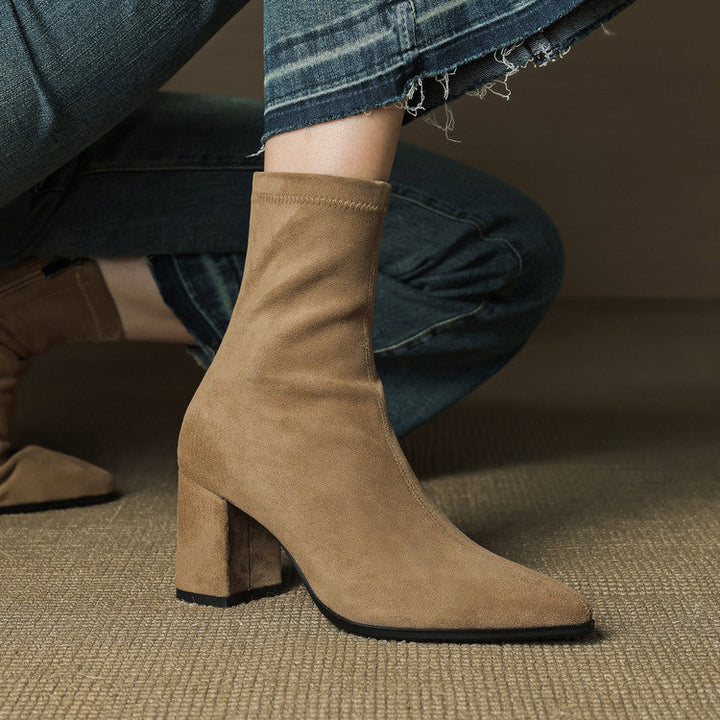 Alissa - Creamy Suede Boots