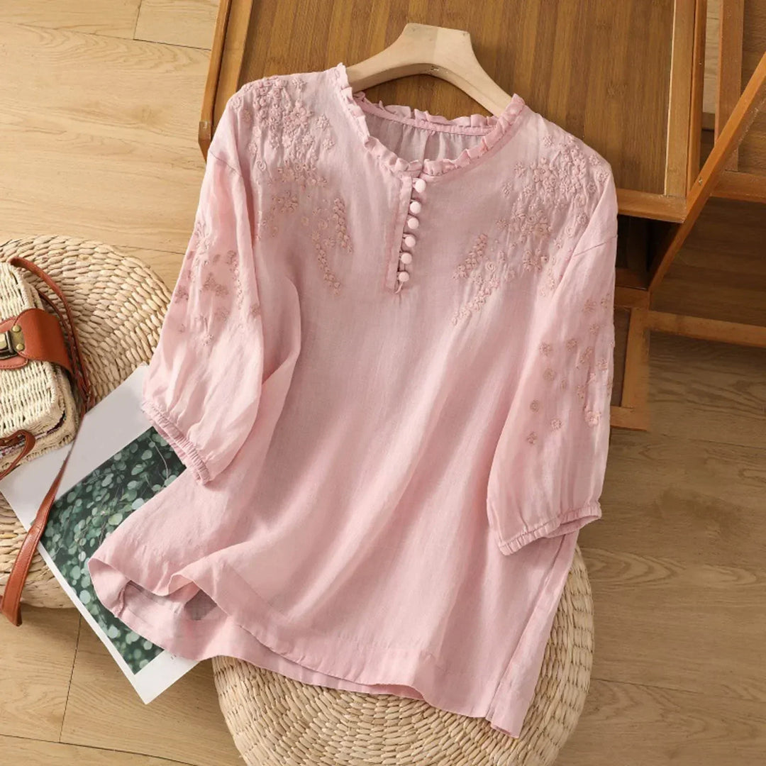 Margaret - Flattering Embroidered Blouse