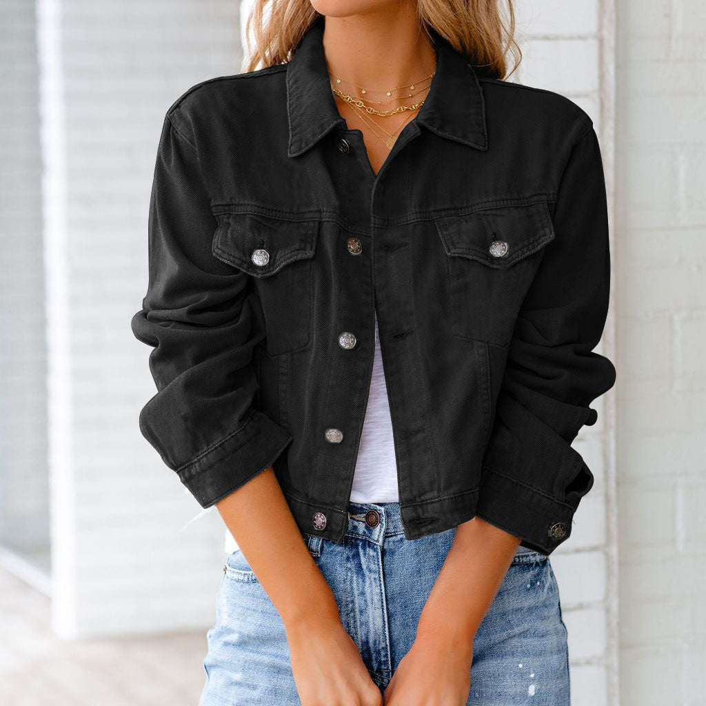 Elara - Cropped Denim Jacket