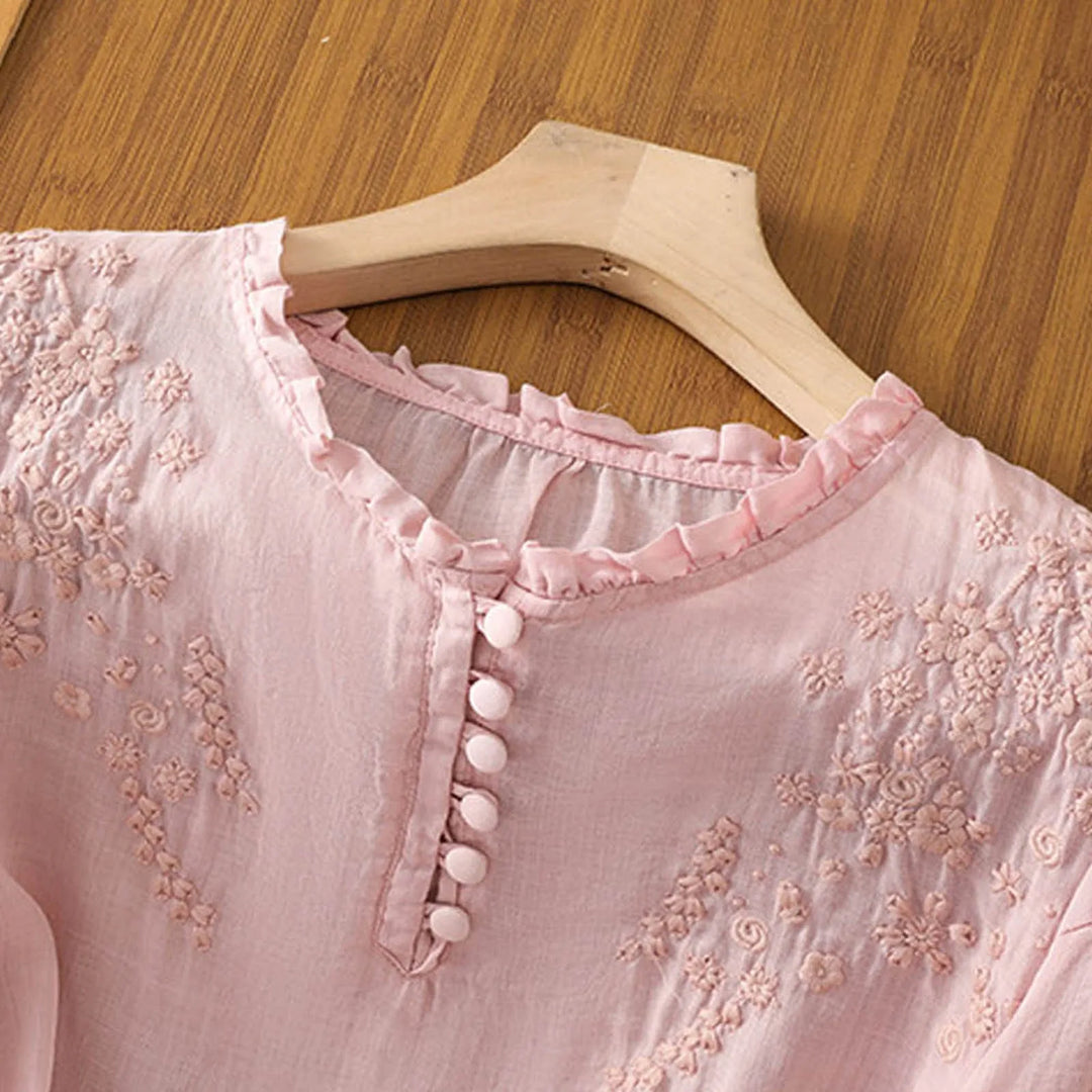 Margaret - Flattering Embroidered Blouse
