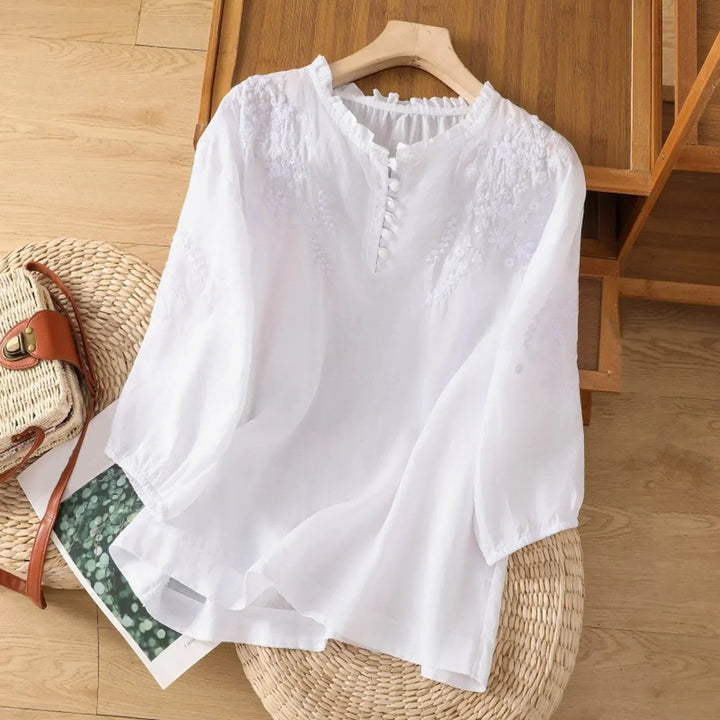 Margaret - Flattering Embroidered Blouse