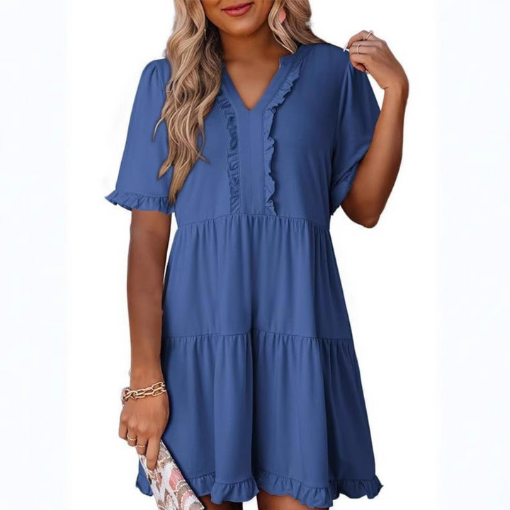 Sally - Flattering V-Neck Dress